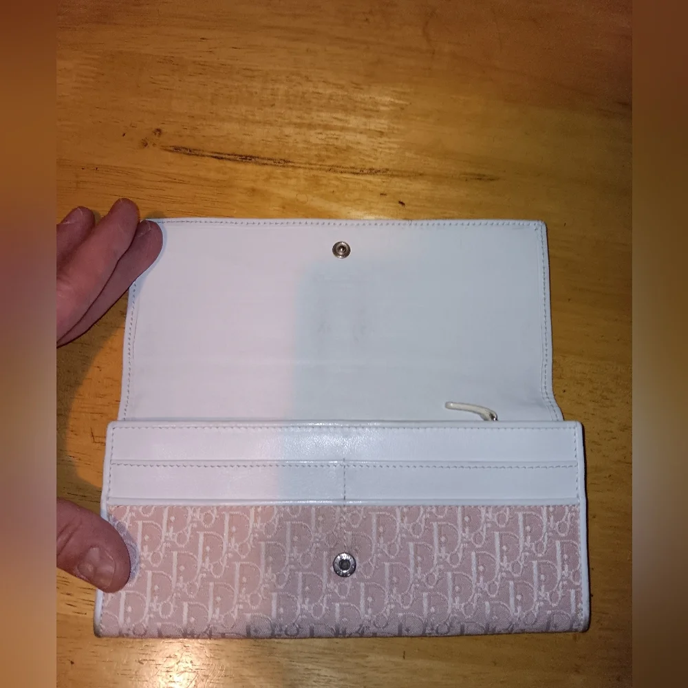 Christian Dior Pink Trotter Canvas Long Wallet
